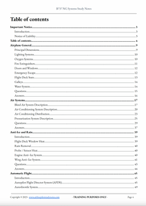 B737 Systems Study Notes Table of Contents