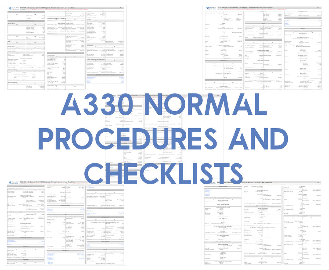 Airbus A330 - Normal Procedures and Checklists Study Notes