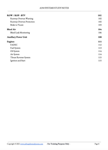 A350 Pilot Systems Table of Content 2