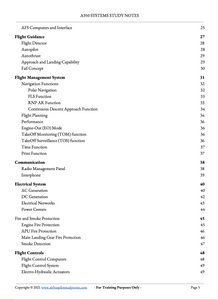 A350 Pilot Systems Table of Content2