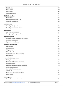 A350 Pilot Systems Table of Content3